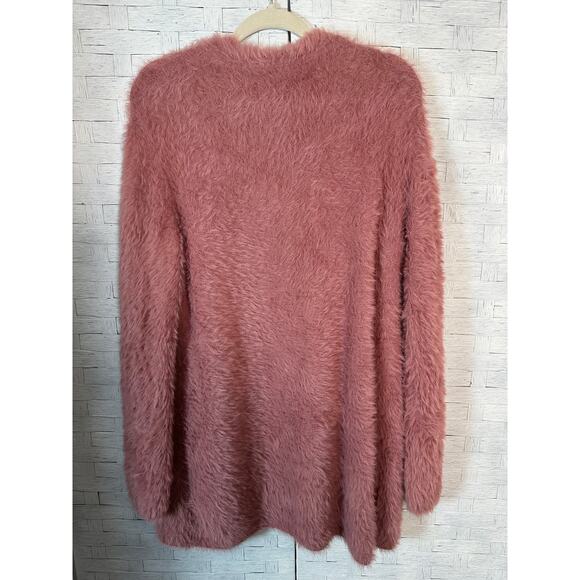 Free People women’s cardigan Cardi pink super soft teddy bear cozycore - Picture 2 of 10